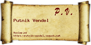 Putnik Vendel névjegykártya
